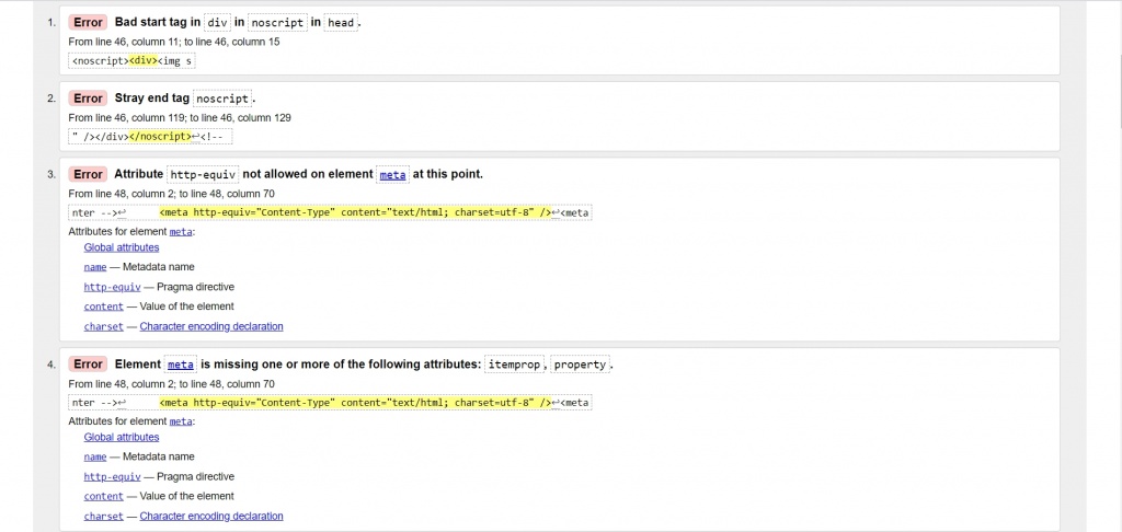 Выявление ошибок валидации html кода Выявление ошибок валидации html кода